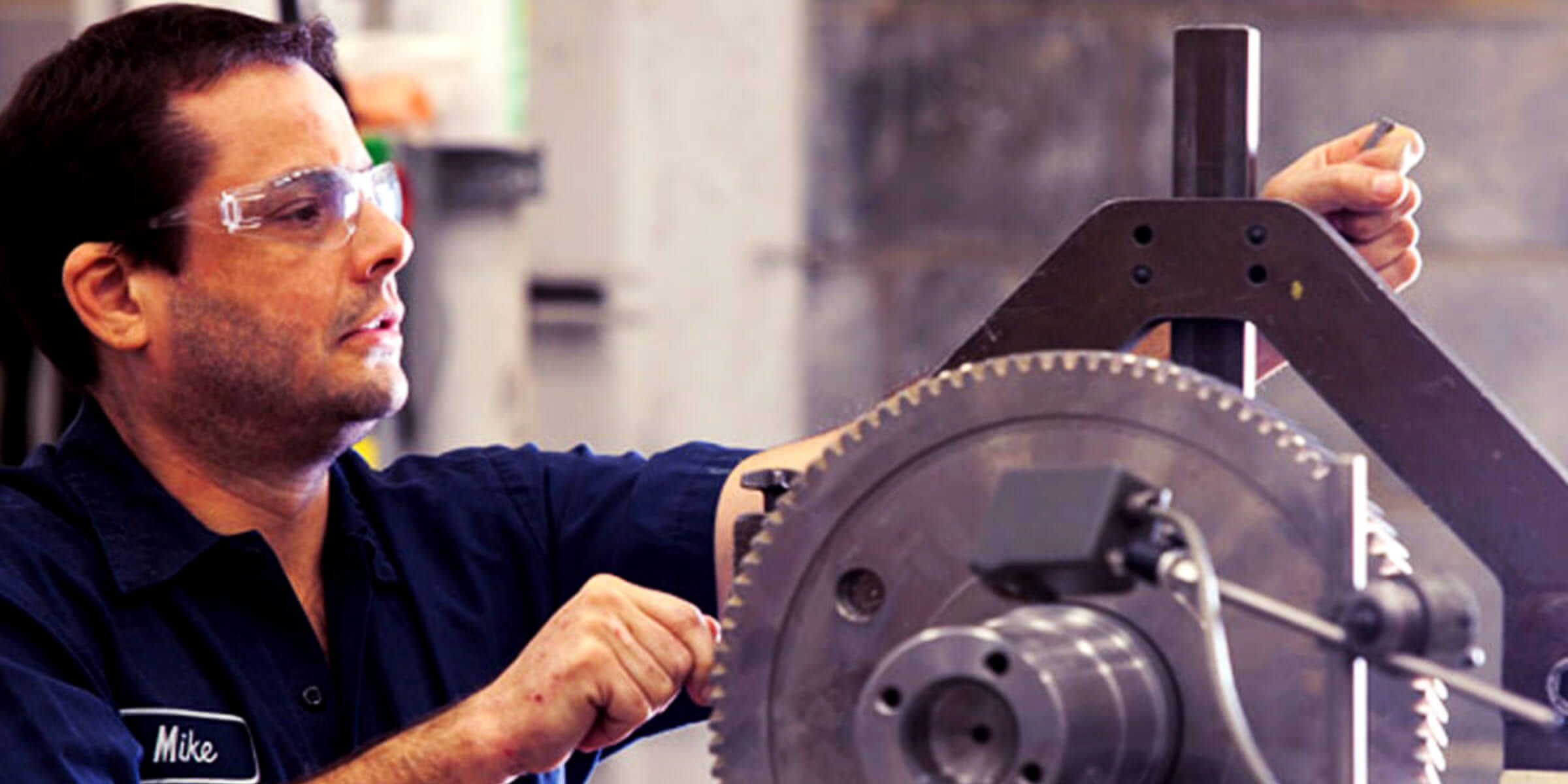 Philadelphia Gear field technician assisting with alignment and installation of the new coal-fired plant gearbox