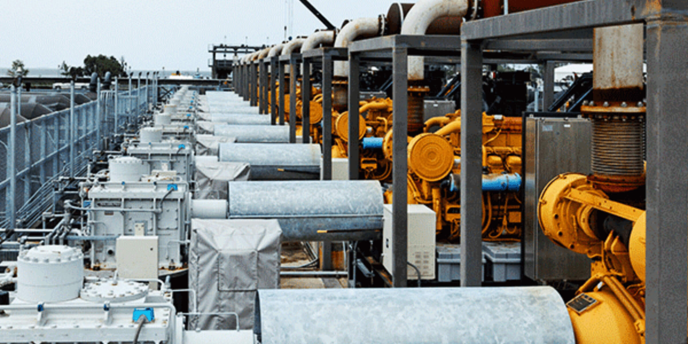 Rows of Philadelphia Gear custom pump station gearboxes at New Orleans, Louisiana pump station 19